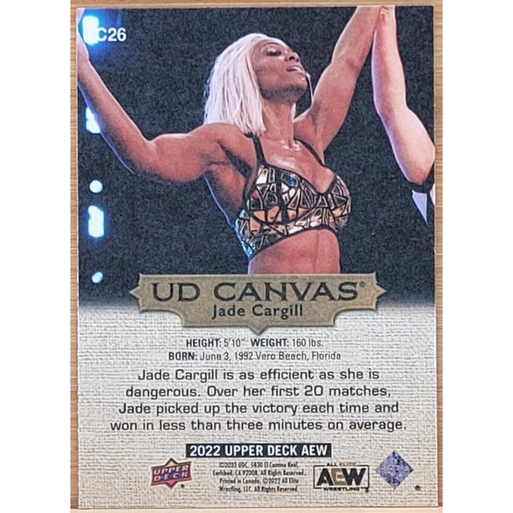 2022 UPPER DECK AEW JADE CARGILL GOLD UD CANVAS - Picture 2 of 2